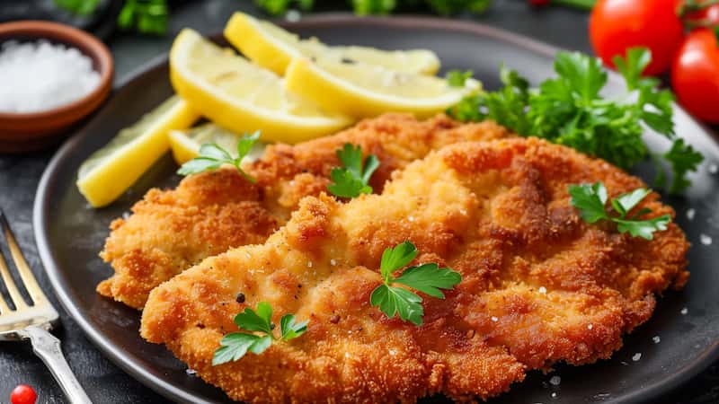 تصویر 3 از شنیسل مرغ سوخاری آماده تهیه شده از گوشت مرغ